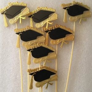 Vintage Florists Floral Arrangement Picks Graduation lot of 7 Basket  Picks